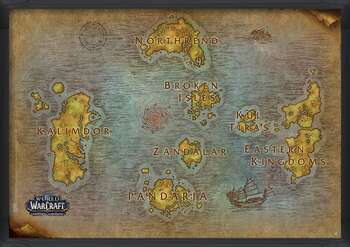 Poster enmarcado World Of Warcraft - Map